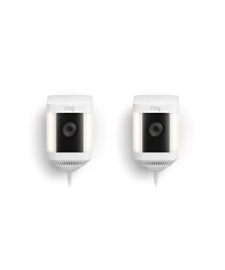 Ring Spotlight Cam Plus, Plug-In | Two-Way Talk, Color Night Vision, and Security Siren (2022 release) | 2-pack, White