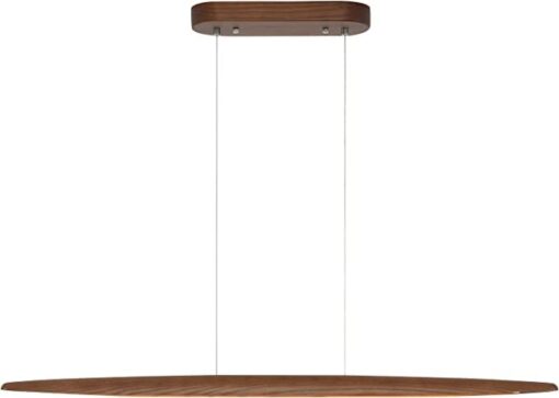 YISDESIGN 71" Wood Linear Pendant Light - Dinning Room & Island Lights - LED Dimmable Linear Chandelier - 40w - Walnut Color