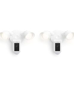 Ring Floodlight Cam Wired Plus with motion-activated 1080p HD video (2021 release), 2-pack, White