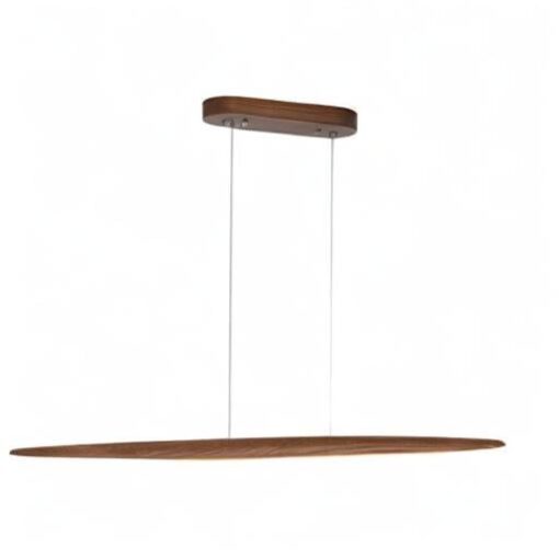 YISDESIGN 71" Wood Linear Pendant Light - Dinning Room & Island Lights - LED Dimmable Linear Chandelier - 40w - Walnut Color - Image 2