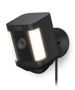 Ring Spotlight Cam Plus, Plug-in | Two-Way Talk, Color Night Vision, and Security Siren (2022 release) - Black