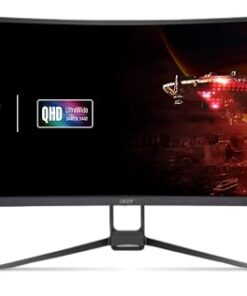 acer Nitro 34" UWQHD 3440 x 1440 1000R Curved PC Gaming Monitor | AMD FreeSync Premium | Up to 180Hz Refresh | Up to 0.5ms | AdobeRGB 90%| Delta E<2 | 1 x DP 1.2 & 2 x HDMI 2.0| EDA343CUR V3bmiippx