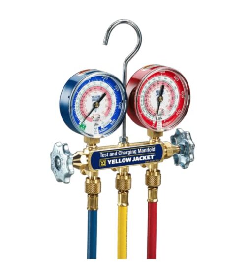 YELLOW JACKET 42004 Series 41 Manifold with 3-1/8" Gauges with Hoses - Image 2