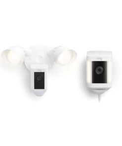 Ring Floodlight Cam Plus with Ring Spotlight Cam Plus, Plug-In White