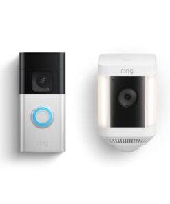 Ring Battery Doorbell Plus with Ring Spotlight Cam Plus (White)