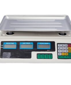 ZOCWJK Kitchen Food Scales Electronic Scales Digital Kitchen Scales, Commercial Table Scales Price Computing Scales,Stainless Steel Platform Scale 40Kg with LCD Display,WHI(Black