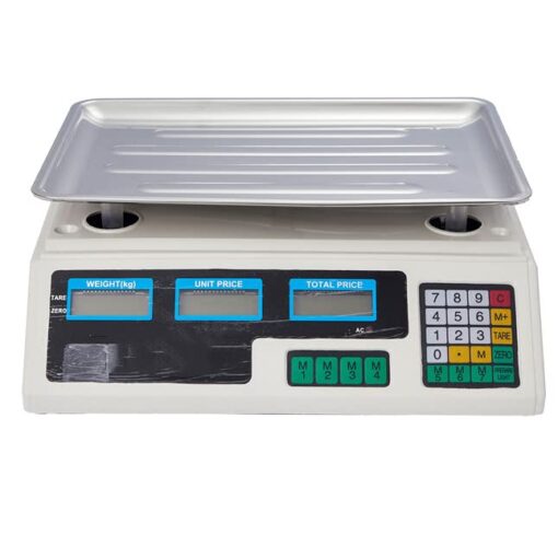 ZOCWJK Kitchen Food Scales Electronic Scales Digital Kitchen Scales, Commercial Table Scales Price Computing Scales,Stainless Steel Platform Scale 40Kg with LCD Display,WHI(Black