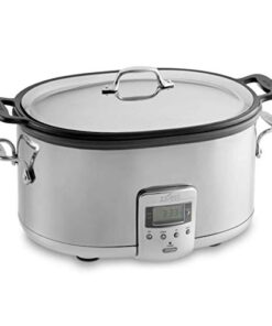 All-Clad Stainless Steel Electric Slow Cooker 7-Quart, Programmable LCD Timer, Aluminum Insert, Slow Cookers, Small Kitchen Appliances, Silver