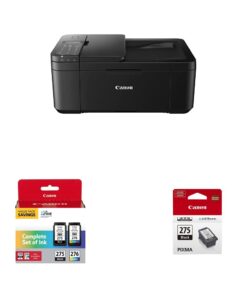Canon PIXMA TR4720 All-in-One Wireless Printer - Home Use, Auto Document Feeder, Mobile Printing, Built-in Fax - Black & Canon PG-275/CL-276 Multi Pack & PG-275 Black Ink Tank