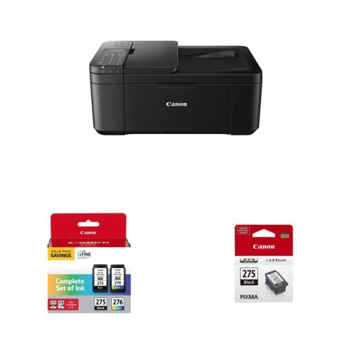 Canon PIXMA TR4720 All-in-One Wireless Printer - Home Use, Auto Document Feeder, Mobile Printing, Built-in Fax - Black & Canon PG-275/CL-276 Multi Pack & PG-275 Black Ink Tank