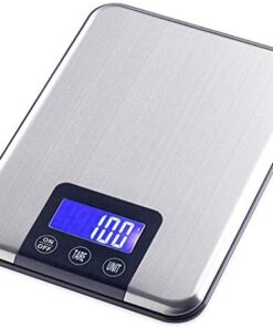 ZOCWJK Electronic Scales High Precision Electronic Scale Stainless Steel Digital Kitchen Scales Food Weighing Scale Scales(One Color-15kg/1g