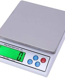 ZOCWJK Electronic Scales Digital Display Jewelry Scales Stainless Steel Mini Digital Weighing Scale LCD Display Scales(White-30KG/1G