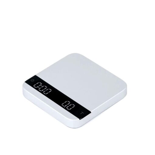 ZOCWJK Coffee Electronic Scale LED Intelligent Kitchen Scale with Time USB Mini Multi-Function Timer 2kg/0.1g(White