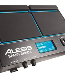 Alesis Sample Pad 4 | Compact Percussion and Sample Triggering Instrument with 4 Velocity Sensitive Pads, 25 Drum Sounds and SD/SDHC Card Slot,Black