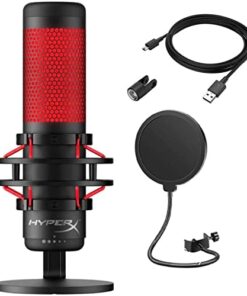 HYPERX Latest Quadcast USB Condenser Microphone Bundled with GalliumPi Popfilter Accessories