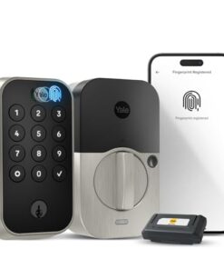 Yale Assure Lock 2 Touch Deadbolt, Satin Nickel Keyed Smart Entry Door Lock with Wi-Fi Connected Touch Keypad and Fingerprint Scanner for Code Entry and Remote Access, YRD410-F-WF1-619