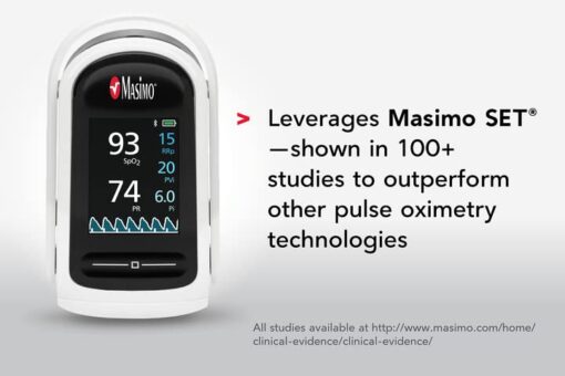 Masimo MightySat Fingertip Pulse Oximeter with Bluetooth, Monitor Blood Oxygen Saturation and Breath per Minute, OLED Screen, Touchpad, Long Battery Life - Image 5
