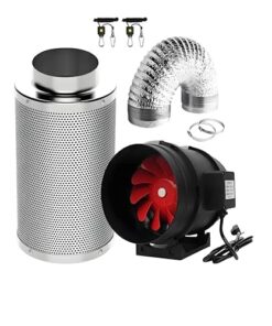 SunStream 8" Grow Tent Ventilation Kit, 720 CFM Inline Fan, Carbon Filter, 25ft Ducting Ventilation System for 4x4/5x5 Grow Tents Indoor Gardening, Hydroponics
