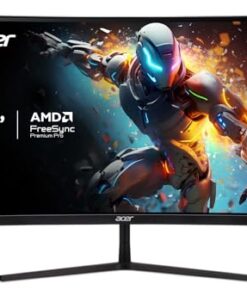 Acer EI322QUR Pbmiippx 31.5" 1500R Curved WQHD 2560 x 1440 Gaming Monitor | AMD FreeSync Premium Pro Up to 165Hz Refresh Rate 1ms VRB VESA DisplayHDR 400 2 Display Ports & HDMI 2.0