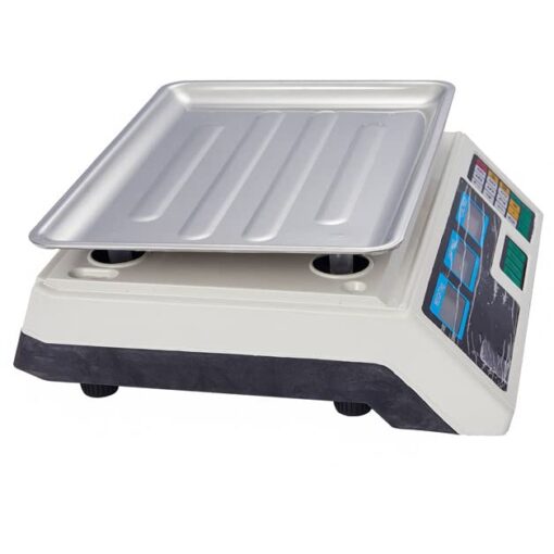 ZOCWJK Kitchen Food Scales Electronic Scales Digital Kitchen Scales, Commercial Table Scales Price Computing Scales,Stainless Steel Platform Scale 40Kg with LCD Display,WHI(Black - Image 2