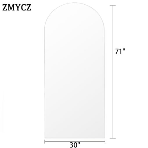 ZMYCZ Full Length Mirror, 71"x30" Arched Floor Mirror, Oversized Standing Mirrors, Hanging or Leaning Against Wall Mounted Mirrors, Large Full Body Mirror with Aluminum Frame for Bedroom (White) - Image 5