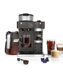 Ninja Espresso & Coffee Barista System, Single-Serve Coffee & Nespresso Capsule Compatible, 12-Cup Carafe, Built-in Frother, Black and Stainless Steel, CFN601C (Canadian Version)