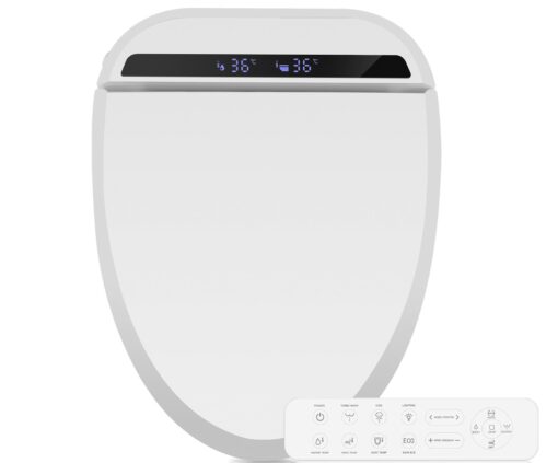 YOURLITE Bidet Toilet Seat, Elongated Toilet Seat Warm Water, Heated Seat Bidet with Remote Control,Self-cleaning Nozzle Temperature Adjustable LED Light, Need Electricity, White
