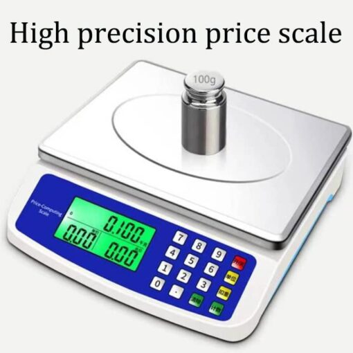 ZOCWJK Digital Price Calculating Scale Electronic Scale,30kg/1g Precision Platform Scale with LCD Diaplay,Industrial Food Scale Precision Scales Commercial Shop Scale( - Image 5