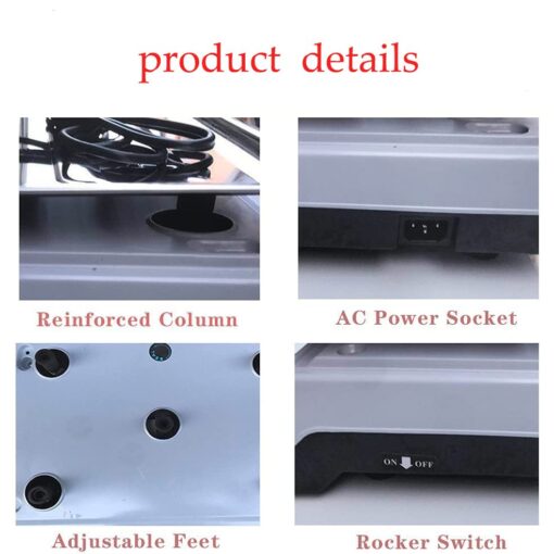 ZOCWJK Kitchen Food Scales Electronic Scales Digital Kitchen Scales, Commercial Table Scales Price Computing Scales,Stainless Steel Platform Scale 40Kg with LCD Display,WHI(Black - Image 3