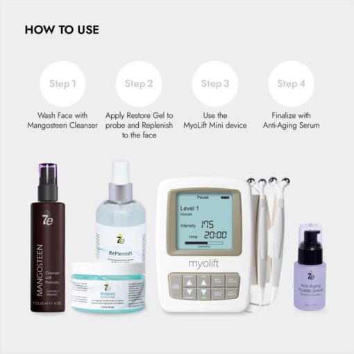7E Wellness MyoLift Mini Microcurrent Facial Device - Non-Invasive Face Lift, Facial Skin Care Products for Anti Aging, Skin Tightening - Esthetician Supplies and Skin Care Tools - Up to 400 Microamps - Image 3