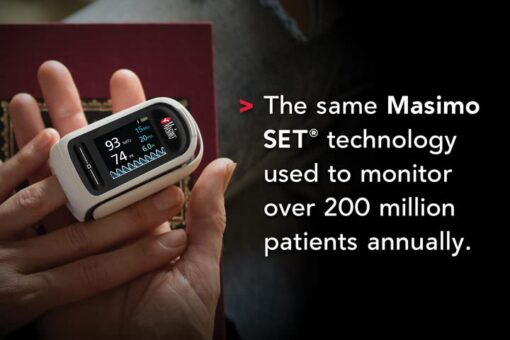 Masimo MightySat Fingertip Pulse Oximeter with Bluetooth, Monitor Blood Oxygen Saturation and Breath per Minute, OLED Screen, Touchpad, Long Battery Life - Image 4