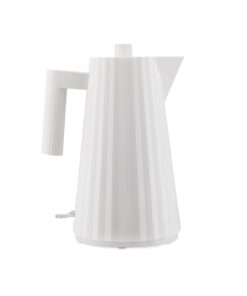 Alessi Plissé MDL06 W/UK Design Electric Kettle, Thermoplastic Resin, 2400 W, 170 cl, White, 21.5 x 33.5 x 21.5
