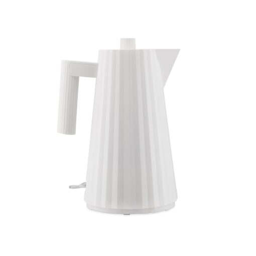 Alessi Plissé MDL06 W/UK Design Electric Kettle, Thermoplastic Resin, 2400 W, 170 cl, White, 21.5 x 33.5 x 21.5