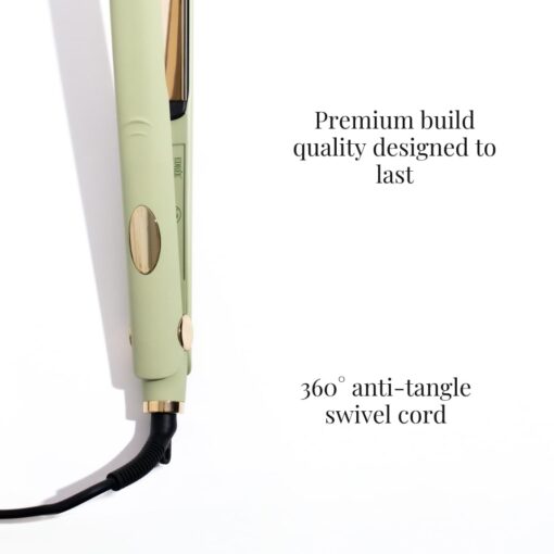 Edrée The Aurélie 5” Extra Long Hair Straightener Iron – Titanium Hair Straightening Iron with LED Display, 330°F to 450°F Heat Control, 360 Swivel Cord, Dual Voltage (Sage) - Image 7