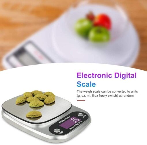 ZOCWJK Digital Scales Food,Kitchen Food Scales Jewelry Electronic Scale 10Kg/1G Stainless Steel Electronic Scale for Kitchen Baking Jewelry Scale High Precision Jewelry Bal( - Image 3