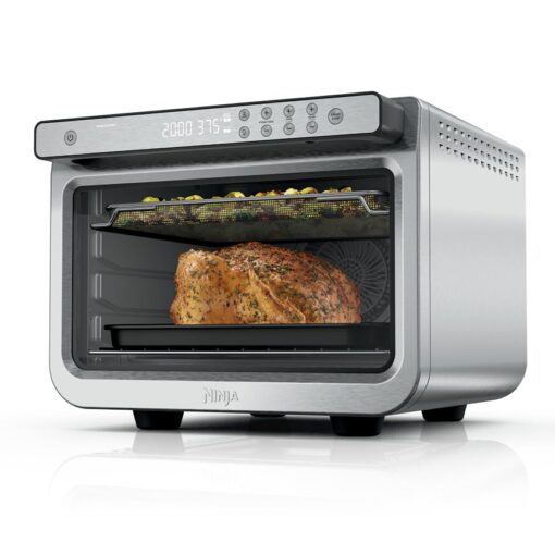 Ninja Air Fryer & Toaster Oven, Prestige Smart XL, Countertop Oven, Bakes up to 20 Cookies, Fits up to a 12lb Turkey, Pizza, Toast, Bake, Air Fry & Reheat, 1800 Watts, Stainless Steel, DT501