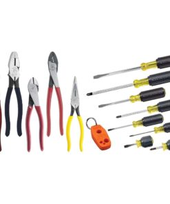 5-Piece Dipped Plier Kit with Diagonal, Needle Nose, Linesman, Cutter, Crimper Pliers and 9-Piece Screwdriver Set with Magnetizer