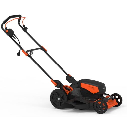 Yard Force 19-inch Electric Lawn Mower YF1518-3N1, 19-inch Metal Decking, 1-3 inch 7 Positions Central Cutting Height, 12" Rear Wheel, 14 Gal Grass Bag - Image 4