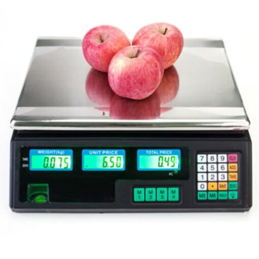 ZOCWJK Electronic Scales Digital Kitchen Scales,Commercial Price Scales Shop Weighing Scales Vegetable Scales with LCD Display for Retail Outlet Store,Kitchen,Food,Meat and(White
