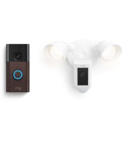 Ring Battery Doorbell with Ring Floodlight Cam Wired Plus (White)