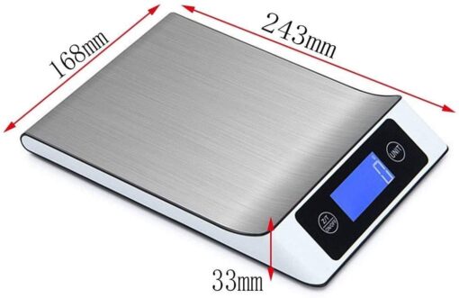 ZOCWJK Electronic Scales Electronic Scale Stainless Steel Digital Kitchen Weighing Scales Jewelry Scales HD LCD The Display Scales(Black-15kg/1g - Image 3