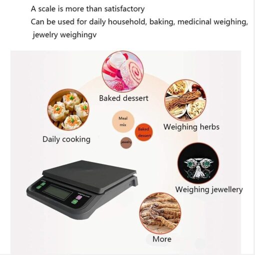 ZOCWJK Electronic Scales High Precision Digital Kitchen Weighing Scales ABS Plastic Electronic Cooking Food Scale Scales(White-30kg/1g - Image 4