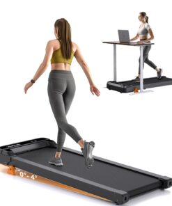 Vitalwalk Walking Pad Treadmill with Incline 3-Levels 300 lbs Capacity Portable Under Desk Treadmill for Home Office Apartment Fitness, Mini Space-Saving Compact Design, Ultra-Quiet 2025 Upgrade Black
