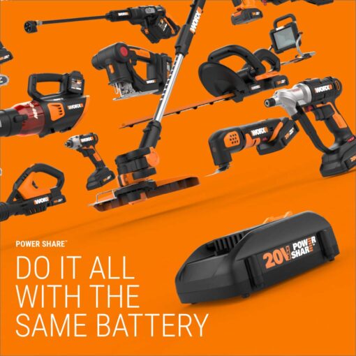 Worx String Trimmer/Edger/Lawn Mower 3-in-1 Grass Trimmer GT Revolution 20V 12" (2 Batteries & Charger Included) WG170 and WORX WA0047 4-Pack String Trimmer Replacement Line, Orange - Image 6