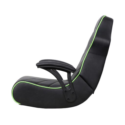 X Rocker Limewire Video Gaming Floor Chair with Armrests, Built-In Audio via Wireless Bluetooth, Foldable, Vegan Leather, 300 lbs Max, Amazon Exclusive, Black with Green - Image 4