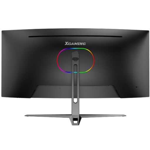 XGaming 34 Inch Curved Monitor, Ultra Wide QHD 1440p Gaming Screen 180Hz, 100% sRGB, 1MS, FreeSync, HDMI DP Computer Display Built-in Speakers, 1500R WQHD 3440x1440 with Back RGB Lights - Image 2