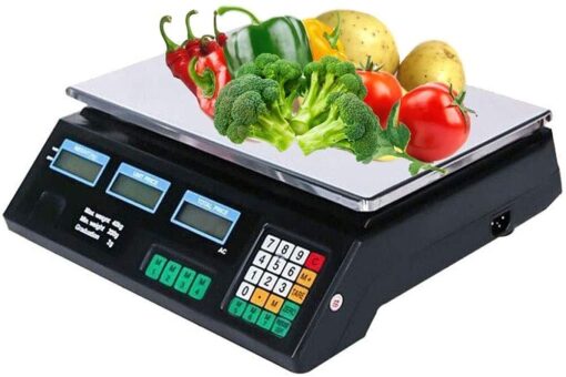 ZOCWJK Digital Scales Food,Kitchen Food Scales Digital Electronic Scale Price Computing Weighing, 40kg Commercial Shop Platform Scale for Fruits Veggi Scale,Black(
