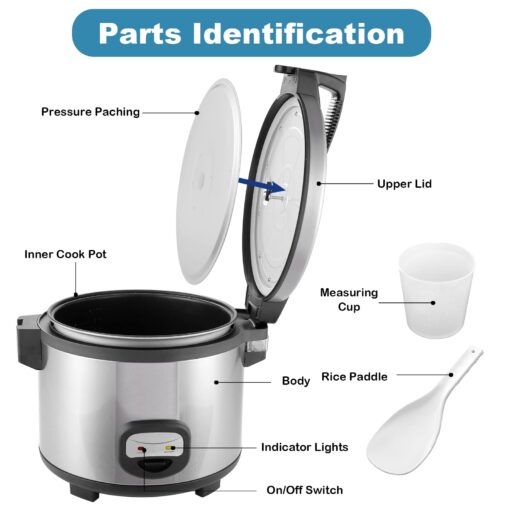 YBSVO 60-Cup (Cooked) Commercial Rice Cooker and Warmer - Image 6