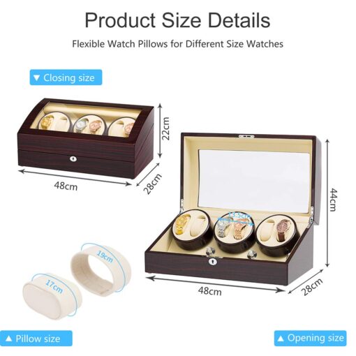 JQUEEN Six Watch Winders 7 Storages with Three Quiet Mabuchi Motors - Image 5