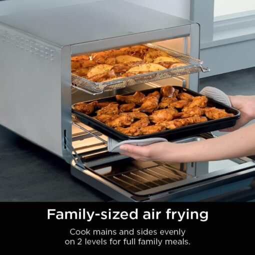 Ninja Air Fryer & Toaster Oven, Prestige Smart XL, Countertop Oven, Bakes up to 20 Cookies, Fits up to a 12lb Turkey, Pizza, Toast, Bake, Air Fry & Reheat, 1800 Watts, Stainless Steel, DT501 - Image 9